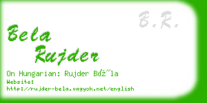 bela rujder business card